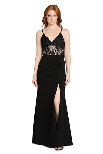 NIGHTWAY Damen Radiant Drape Corset Dress Kleid, Schwarz, 32