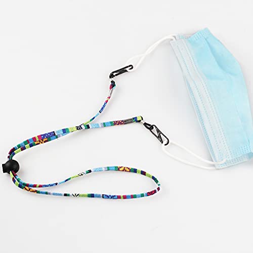 Zeayebsr 3 stuks brilbanden, brilbanden, brilketting met verstelbaar leren briltouw voor dames en heren, kleurrijk… - Image 5