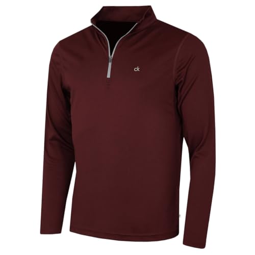 Calvin Klein Golf Herren Harlem 1/4 Zip Pullover - Burgund - M