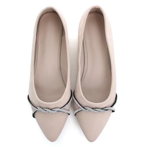 Image of Stunner Womens Flats Fashion Pointed Toe Bowknot Ballet Flats Cute Slip On Dress Flats Comfortable Party Wedding Flats2