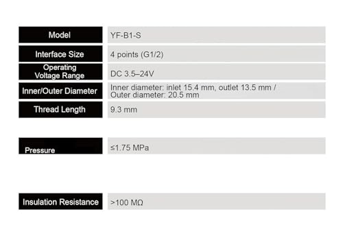 Débitmètre à effet Hall YF-B1-S en acier inoxydable compact de 0.5 pouce