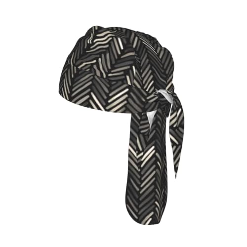 WZYCWB Diadema de ciclismo negra con estampado de espina de pescado, banda de secado rápido, unisex, forro ajustable para casco, adecuada para correr y deportes al aire libre.