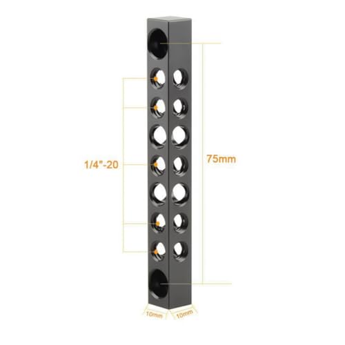 Barre à fromage filetée 1/4" et trous de fixation pour accessoires photo DSLR - 6