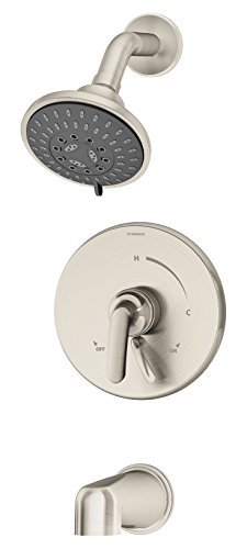 Symmons S-5502-STN-1.5-TRM Elm Single Handle 5-Spray Tub and Shower Faucet Trim ,Satin Nickel - 1.5 GPM (Valve Not Included)