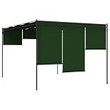 Gazebo 4 x 3 x 2,3 m, verde, poliestere e acciaio