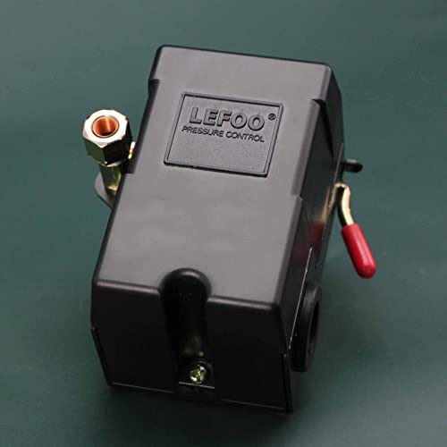 Air Compressor Pressure Switch Control With Unloader And On/Off Switch Lever Compatible For 90-125 Psi 26A Air Compressor, Adjustable Pressure Air Compressor Replacement Parts By Jahyelec #TOP6
