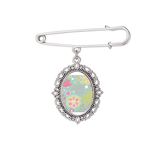 Broche de peinture fleur verte pour robe chemise châle M : accessoire de mode