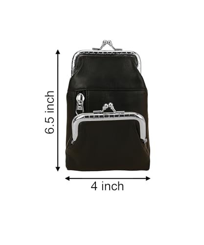Genuine Leather Cigarette and Lighter Case with Twist Clasp by Leatherboss (Black)