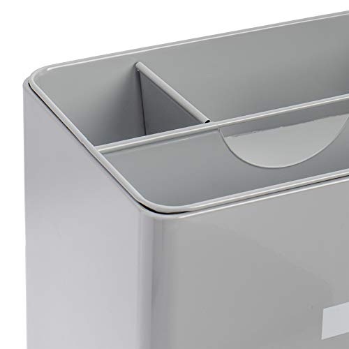 3166I5GpNiL Harbour Housewares Industrial First Aid Box - Vintage Style 2-Tier Steel Medicine Storage Organiser - Grey - Image 5