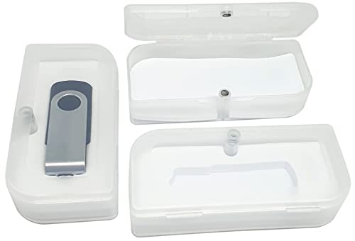 MP-Pro 20 Stück Magnetbox für USB-Stick ca. 95 x 23 x 44 mm USB Schachtel aus Plastik Transparent mit Inlay Weiß - 20er Pack Cover