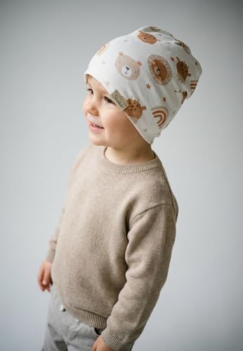 Bonnet mixte Sterntaler texturé imprimé visages animaux