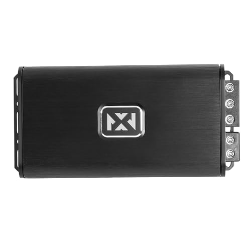 NVX VADM1v2 Micro Class D Monoblock Amplifier – 600W RMS at 1 Ohm – Compact Car/Marine/Powersports Amp with Wired Bass Remote, 4-Way Protection, Subsonic & Low-Pass Filters