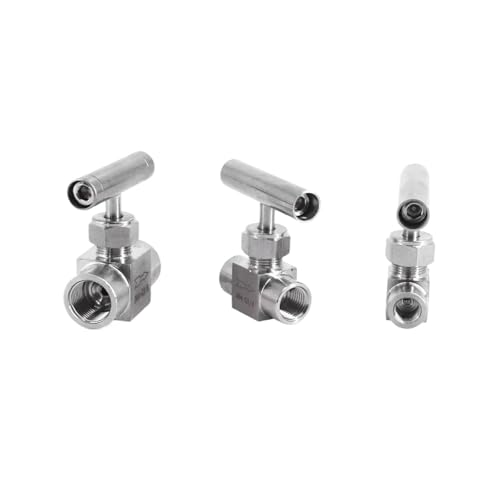 Vanne à pointeau contrôle débit eau gazole 3/8 NPT femelle inox 304 droite - 5