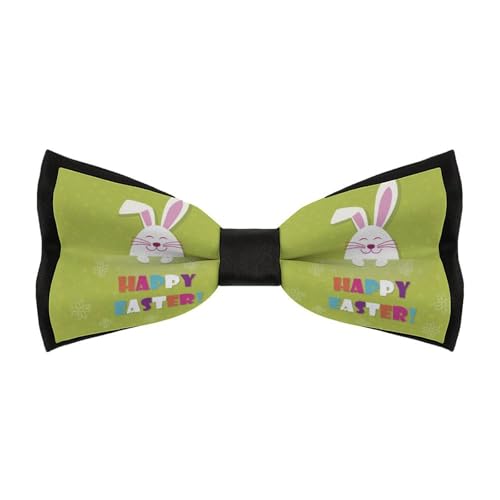 JYYAU Easter Eggs Rabbit Bunny Bow Tie Adjustable Necktie For Men Business Fashion Pre-tied Tie Neckwear Novelty Accessory For Weddings Party Festival