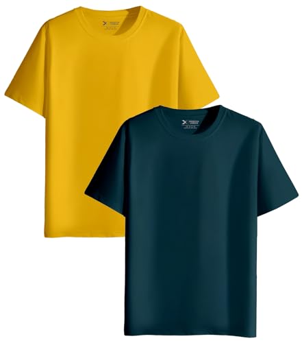Image of XENOVAURBAN Unisex Regular Cotton Combo of 2 Solid Color Tshirt