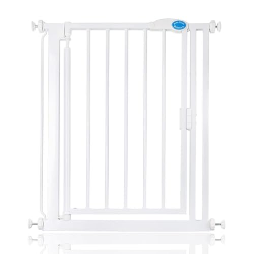 Bettacare Puerta de Seguridad Automática de Cierre, 68.5cm   75 cm, Blanca, Puerta de Seguridad con Ajuste a Presión, Puerta de Bebé, Barrera de Seguridad para Puertas Pasillos y Espacios