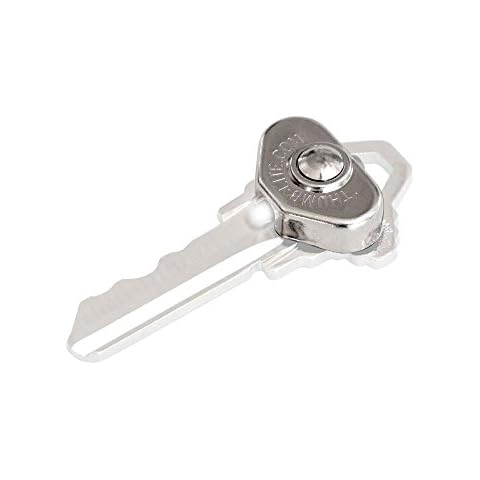 Lucky Line Smallest LED Thumb Light for Keys, Screwdrivers, Measuring Tape, Cabinets, Pet Leashes & More (90701), Silver Cover