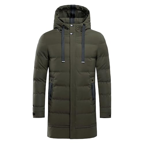 Parka homme d'hiver longue doudoune matelassée chaude imperméable zippée