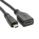 Verlängerungskabel Typ D Micro HDMI 1.4 Stecker auf Mini HDMI 1.4 Buchse Typ C 10 cm