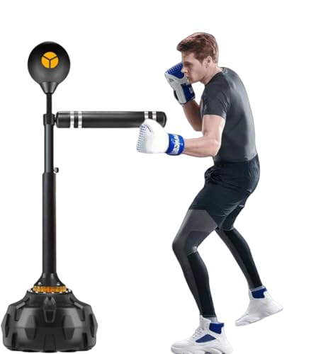 Lapakeyホームトレーニングデバイスサンダ機器、パンチングボール ボクシング サンドバッグ 自立式大人と子供のサンドバッグ反応ターゲット回転垂直スティックターゲット (ボクシングターゲット,20cm x 16cm x 140cm~180cm)