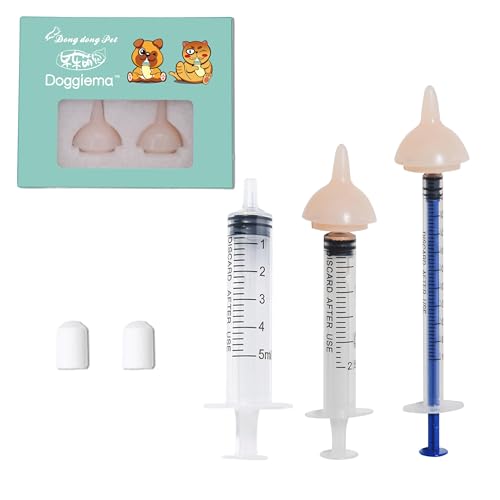 Image of Bubble milk bowl Silicone Feeding Nipple and Syringes for Newborn Kittens, Puppies, Rabbits, Small Animals Dongdong pet (S (2 pcs), Pink)
