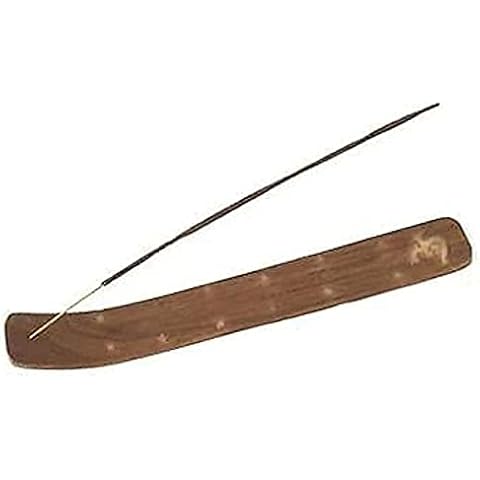 ACCURATE Wooden Incense Stick Holder with Brass Inlay Cover
