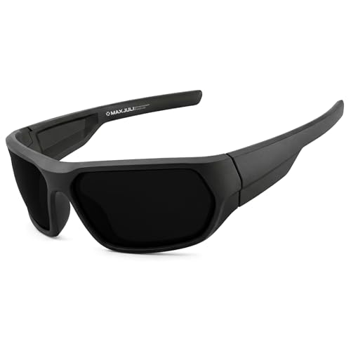 Image of MAXJULI XL Z87 Wrap Around Sports Sunglasses for Big Wide Heads Men TR90 Ultralight UV400 Protection Safety Glasses 8707