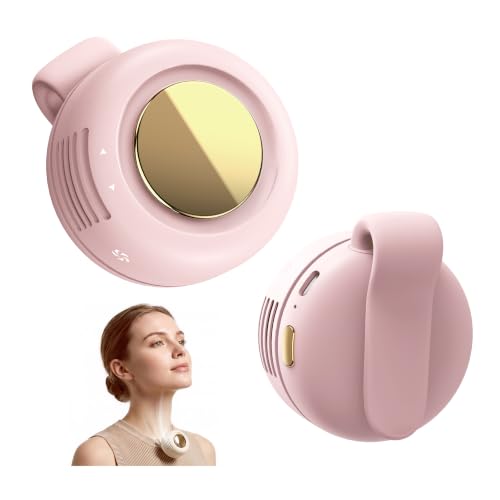 Image of Portable Silent Mini Bladeless Fan Clip On, 3 Speeds & Queit, Hands Free Shirt and Waist Clips Whirlwind Fans, USB Rechargeable, Suitable for Outdoor & Travel & Office (pink)