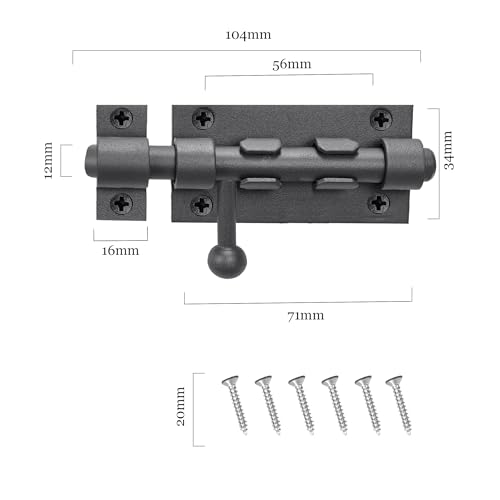 Image of 4 Inch Slide Barrel Bolt Latch Door Slide Lock Heavy Duty Gate Latches