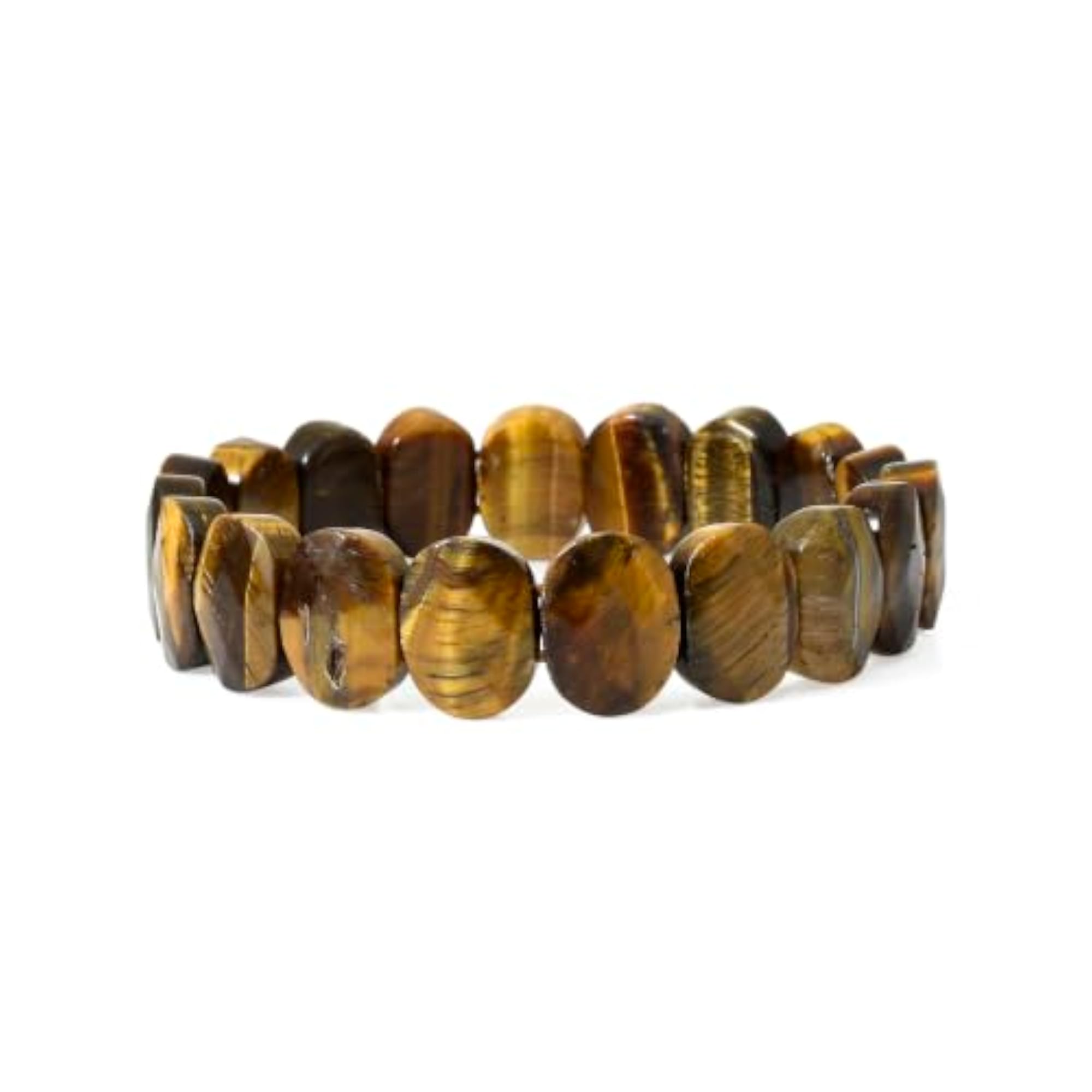 ROYAL BEADS Natural Tiger Eye Crystal Bracelet, Unisex