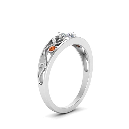 Image of Choose Your Gemstone Nature Inspired Compass Point Ring 925 Sterling Silver Cushion Shape Side Stone Engagement Rings Lightweight Office Wear Everyday Gift Jewelry US Size 4 to 12