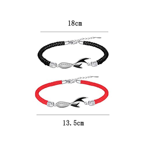 Bracelets de couple ajustables en argent contre la distance