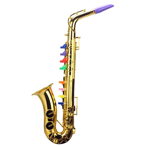 Trompeta de saxofón de juguete, mini instrumento musical, portátil para niños en la educación temprana, simulación ligera de diseño realista, práctica musical creativa para juegos familiares, niños