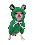 QWINEE Frog Design Dog Hoodie Dog Costume Holiday Halloween Costume Dog Shirt Sweatshirt Dog Clothes