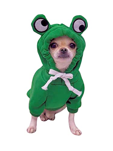 Qwinee Frog Design Dog Hoodie Dog Costume Holiday Halloween Costume Dog Shirt Sweatshirt Dog Clothes For Cat Puppy Small Medium Dogs Green Xl #TOP15