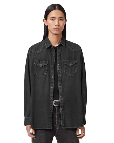 Image of AllSaints Men's Fenton Shirt, Black, S