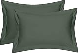 Egyptian Cotton Square Pillowcases Set of 2, Dark Grey 600 Thread Count, Pack of Two 26 x 26 Pillow