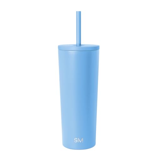 Image of Simple Modern Classic Tumbler with Straw Lid | Insulated Iced Coffee Cup Reusable Stainless Steel Water Bottle Travel Mug | Gifts for Women Men Her Him | 24oz | Snow Day