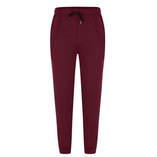 Active Pants for Men Elastic Waist Solid Sports Trousers Pockets Breathable Workout Long Pants Classic Trousers3