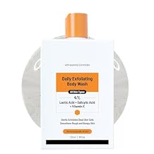 Exfoliating Body Wash 236ml | 4% Salicylic Acid, Vitamin E and Lactic Acid | Paraben & SLS Free | Gentle Exfoliating Shower Gel | Removes Tan & Body Acne | Prevents Dry, Rough, Bumpy Skin |