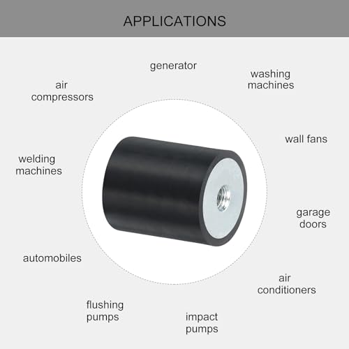 QUARKZMAN 4 Stück 25 x 30mm M6 Gewindebuchsen aus Gummi, Schwingungsisolatoren, Ersetzt Antivibrationspads Flache Silentblock-Basisblock