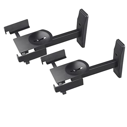 汎用スピーカー壁掛け式一対、傾斜調整可能角度スピーカー壁掛けブラケット、音響けブラケットHIFI本棚ハンガーを取り囲む