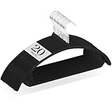 【サヨナラ型崩れ】アイクラシ(IKURASHI) ハンガー すべらない 20本組 かたくずれ防止 スリム 軽量 ベルベット製 ブラック