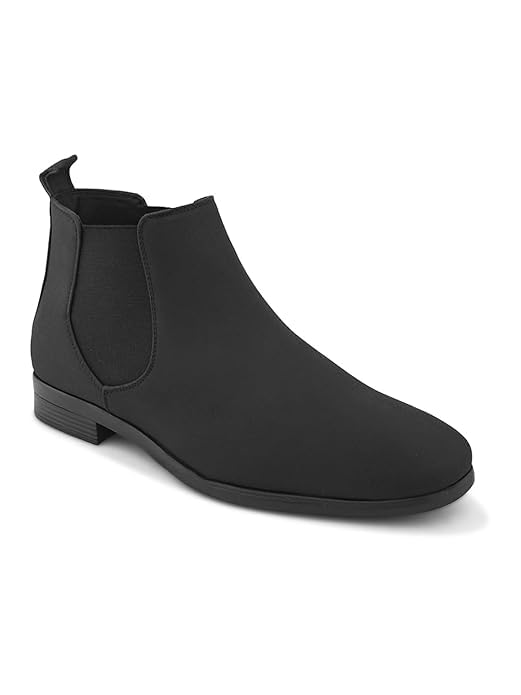 Image of STANPHORD Men Glossy Chelsea Ankle Boots | PU Slip-On Block Heel | Casual Party Office Outdoor Wear (TPSG 9536)