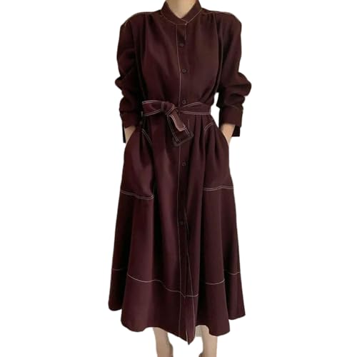 Robe d'automne à col montant stylée pour le bureau et les sorties citadines