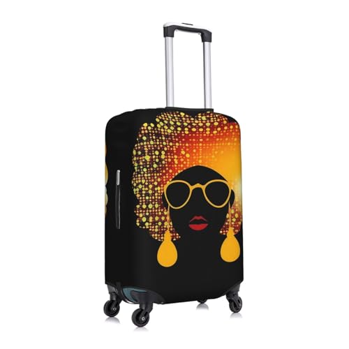 Travel Luggage Cover Anti-Scratch Suitcase Cover Protector Elastic Thicken Luggage Protector Washable Baggage Covers Cute African Woman Suitcase Sleeve Fit 18-32 Inch Luggage X-Large3