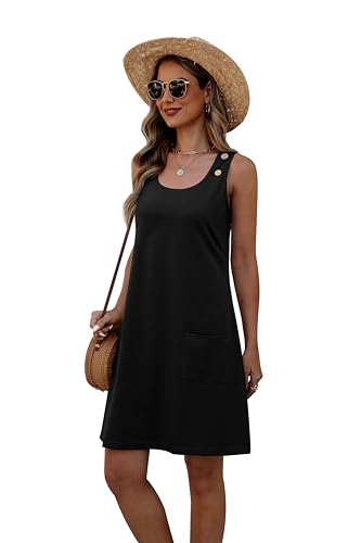 WEESO Summer Dresses for Women Tank Casual Sleeveless Casual Mini Fashion Beach Vacation Dresses with Pockets4