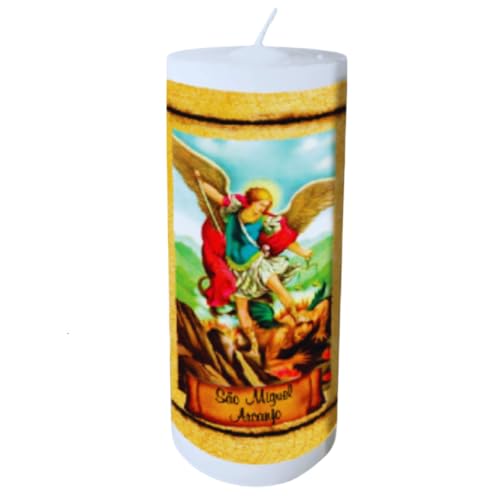 Vela De Novena de São Miguel Arcanjo, De 9 Dias, Com 370 Gramas. Com Oração Personalizada, Vela Reli