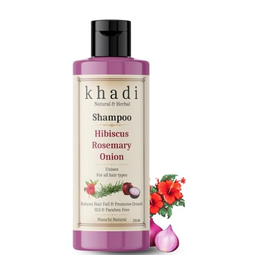 Image of KHADI Hibiscus, Rosemary & Onion Shampoo | Reduces Hair Fall & Promotes Growth | For Women & Men | Sulfate, SLS & Paraben Free | 210 ML