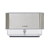 AIKE AK1061 240ml Dispenser Sapone Cucina in Acciaio Inossidabile - 2 in 1 Dispenser Detersivo Manuale con Spugnetta per Piatti